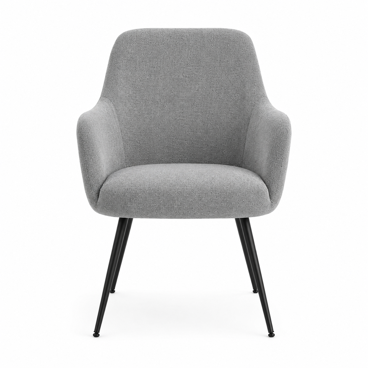 Salome Set of 2 Light Grey Textured Fabric Dining Chairs with Arms