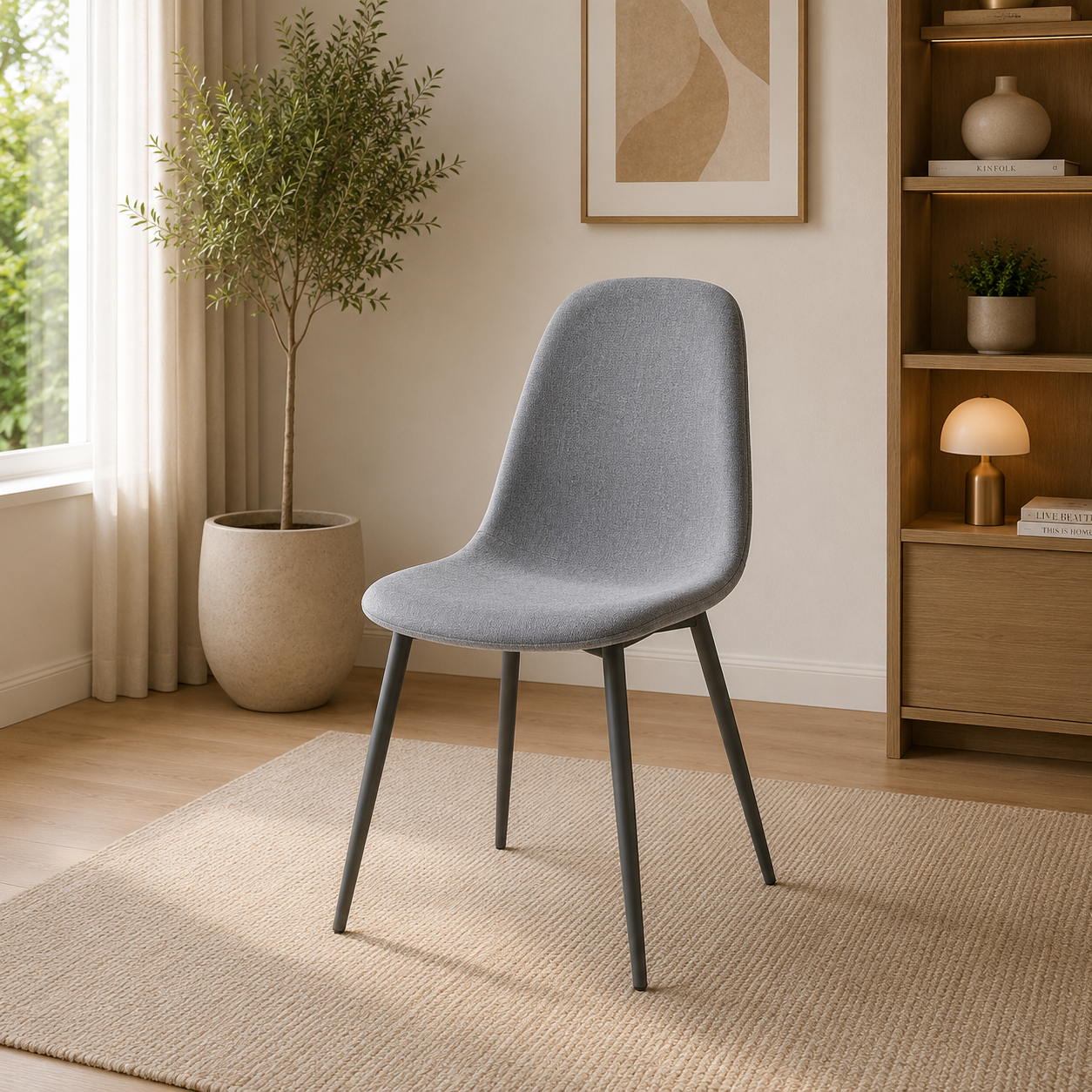 Rhianna Grey Fabric Dining Chair