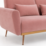2 Seater Mia Pink Velvet Sofa Bed