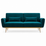 2 Seater Eva Green Velvet Sofa Bed