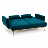 2 Seater Eva Green Velvet Sofa Bed