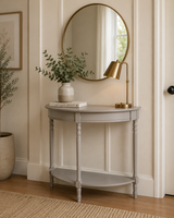 Traditional Mia Grey Putty Pine Wood Console Table