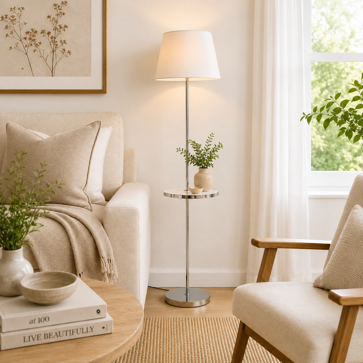 Remel Chrome Finish Tapered Floor Lamp