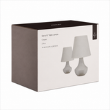 Modern Mia Set of Two Grey Ceramic Table Lamps