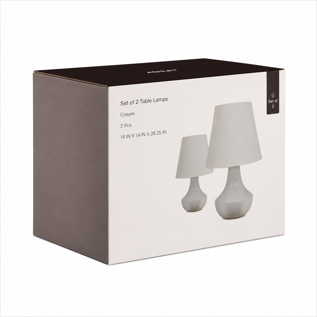 Modern Mia Set of Two Grey Ceramic Table Lamps