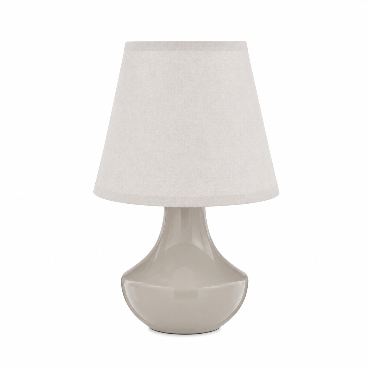 Modern Mia Set of Two Grey Ceramic Table Lamps