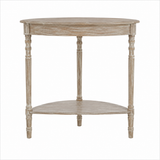 Mia Half Moon Natural Pine Wood Console Table