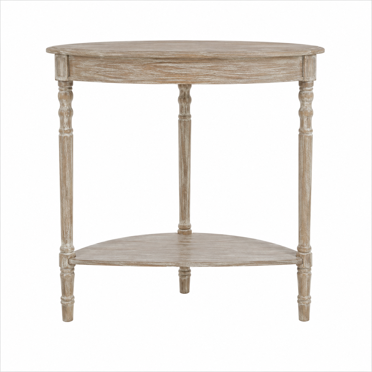 Mia Half Moon Natural Pine Wood Console Table