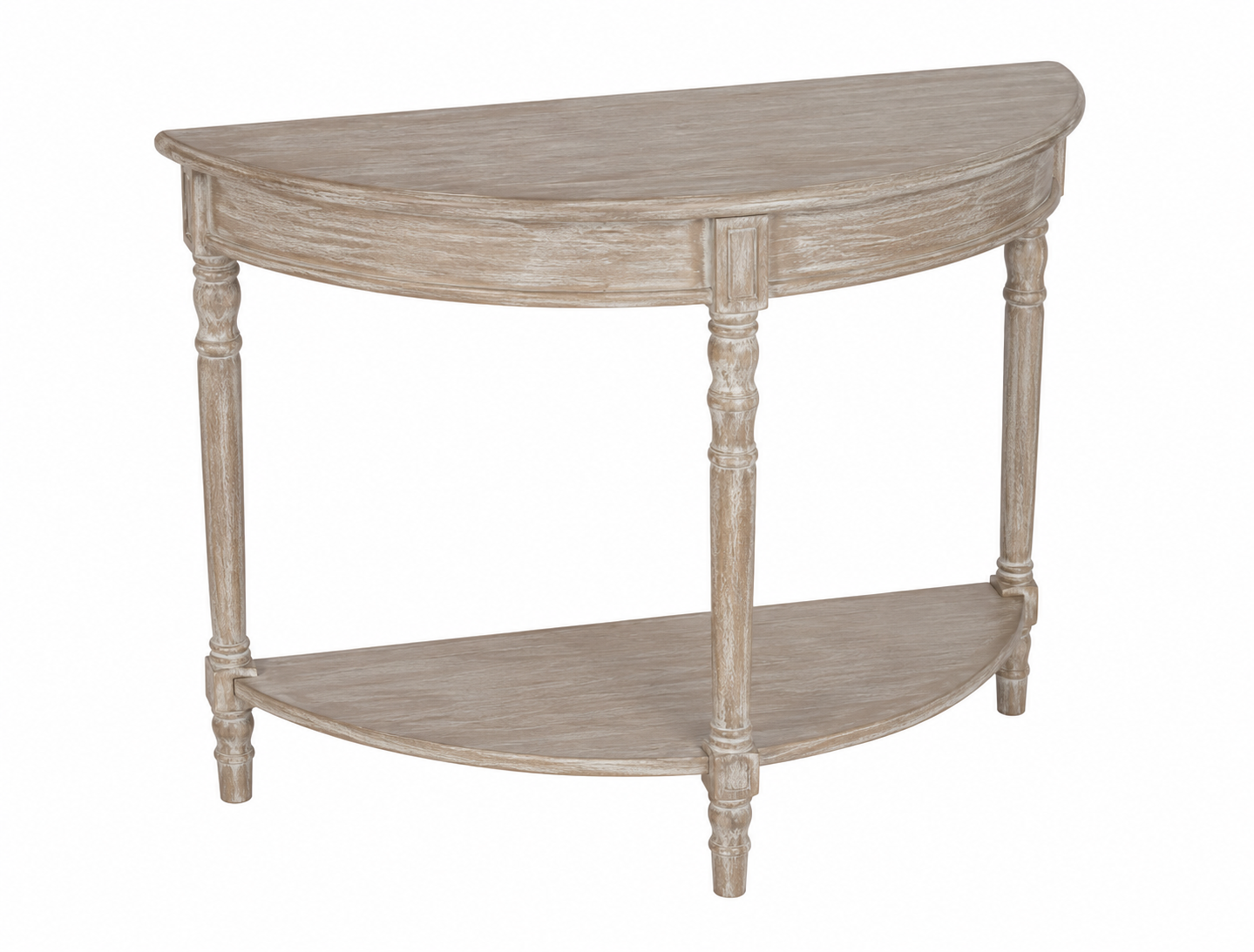 Mia Half Moon Natural Pine Wood Console Table