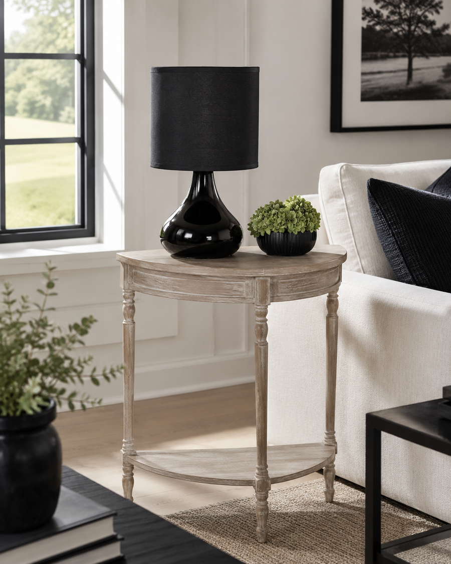 Rhianna Black Ceramic Table Lamp