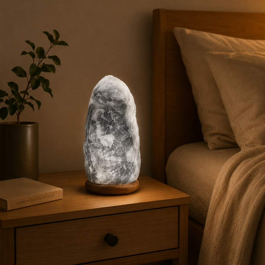 Mia Nepal Grey Natural Salt Table Lamp