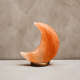 Eva Crescent Moon Pink Natural Salt Lamp