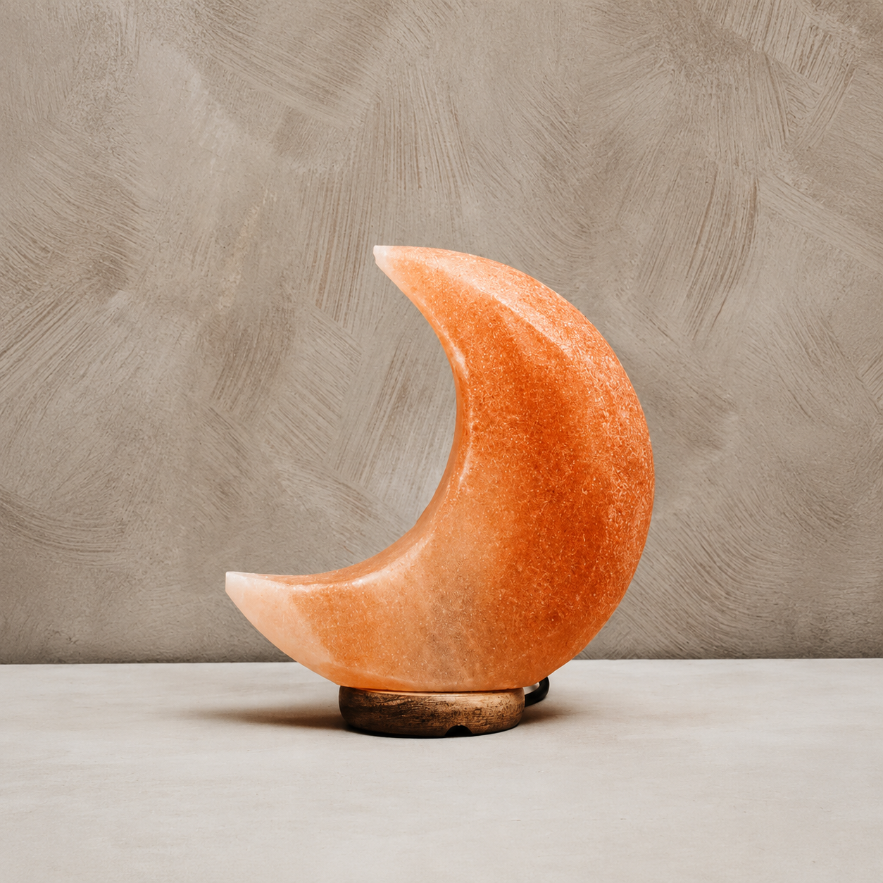 Eva Crescent Moon Pink Natural Salt Lamp