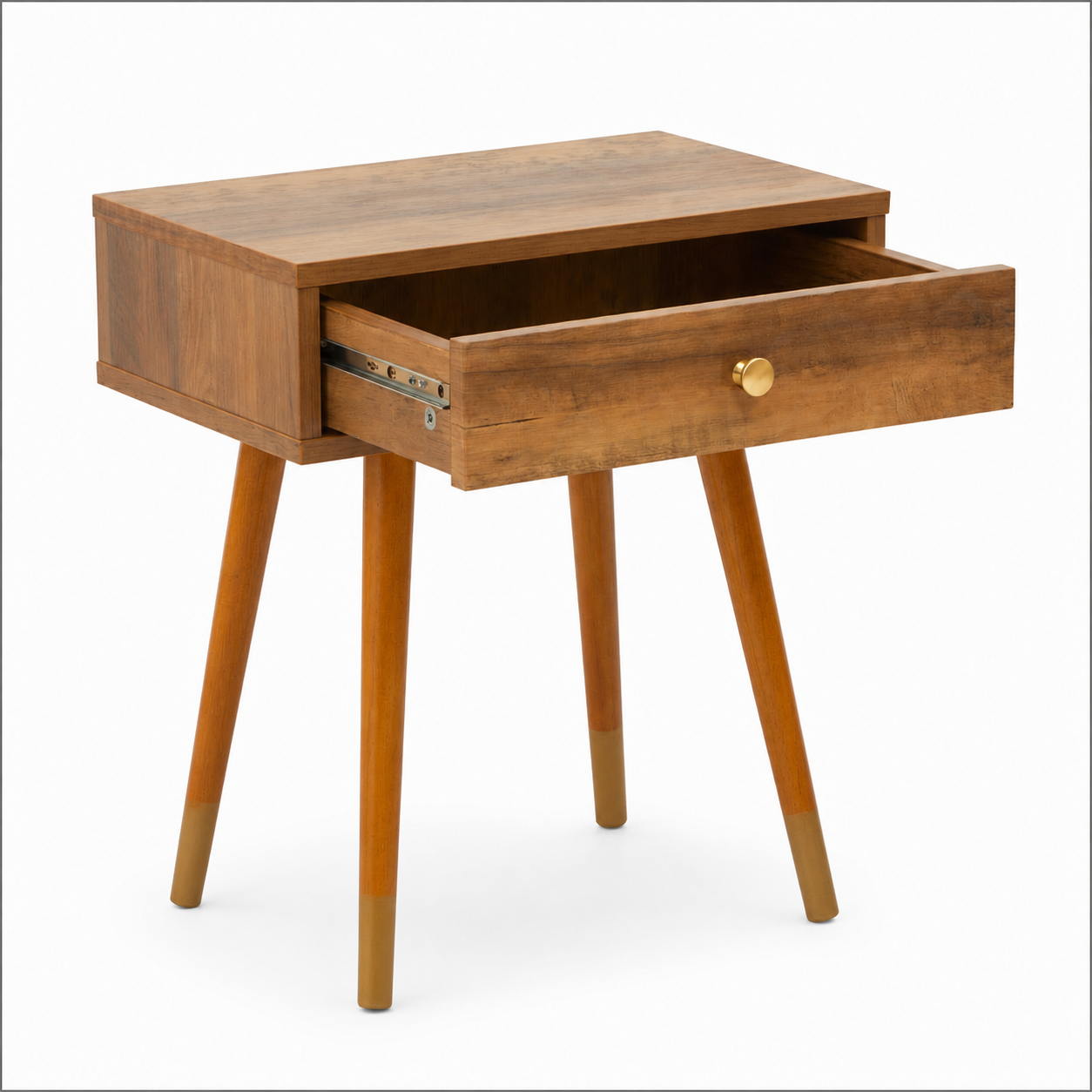 Jacob Wood Veneer Bedside Table with 1 Drawer