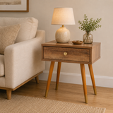 Jacob Wood Veneer Bedside Table with 1 Drawer