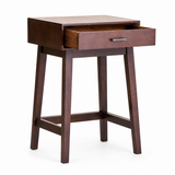 Remel One Drawer Walnut Wood Finish Side Table