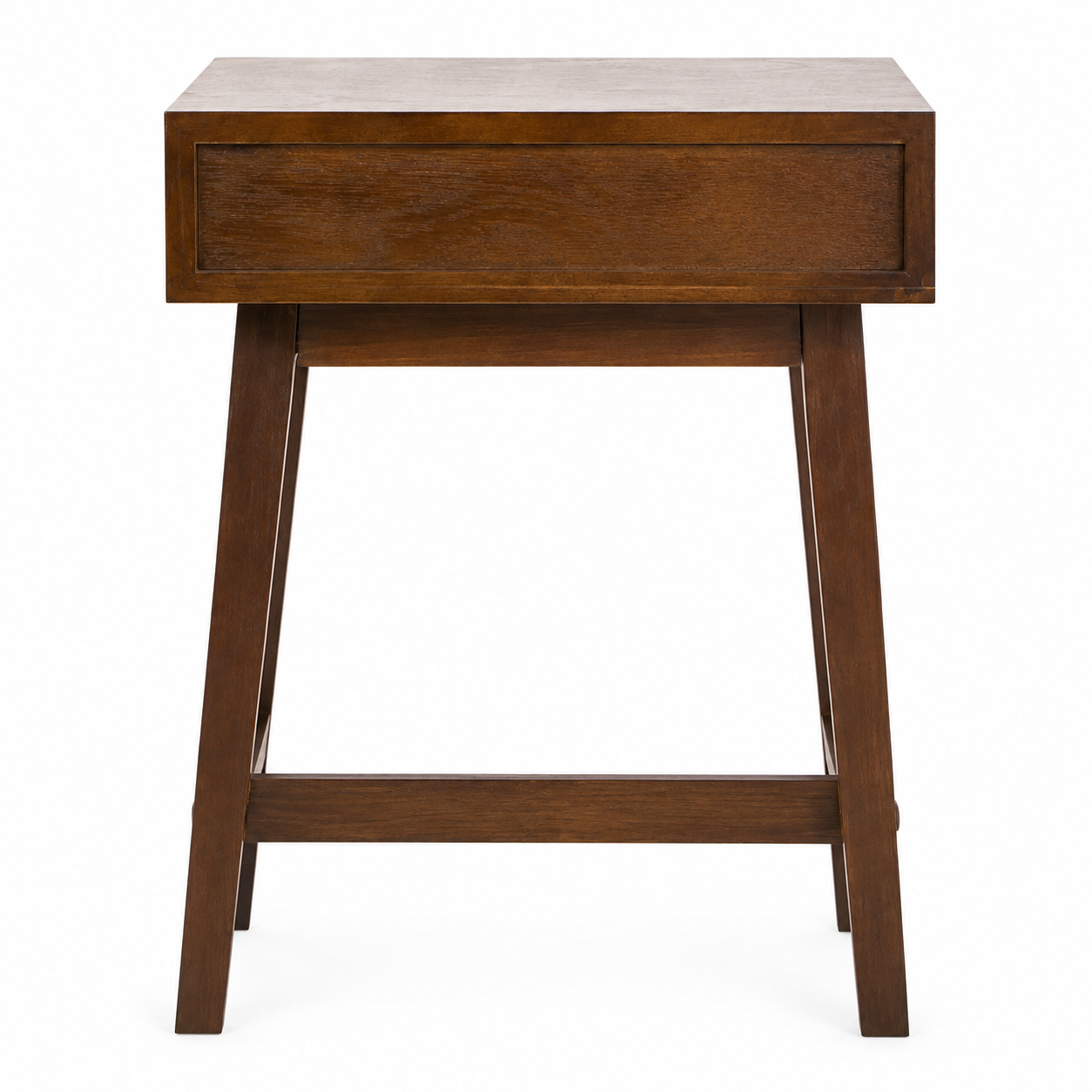 Remel One Drawer Walnut Wood Finish Side Table