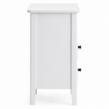 Classic James Two Drawer White Finish Wood Side Table