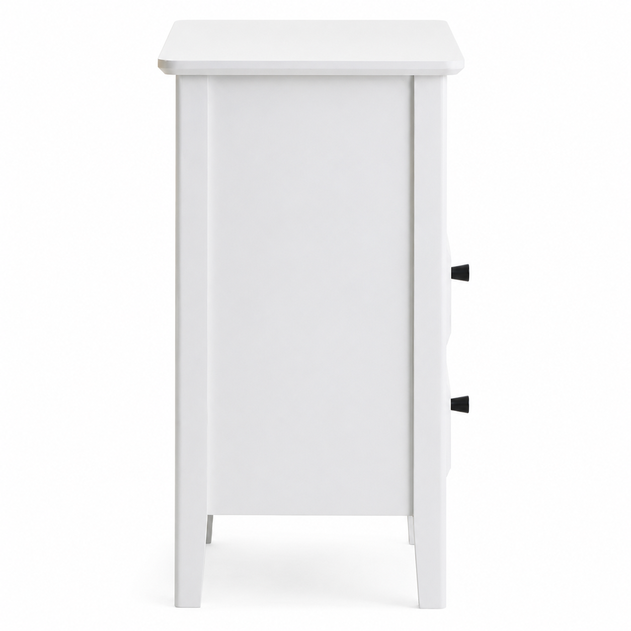 Classic James Two Drawer White Finish Wood Side Table