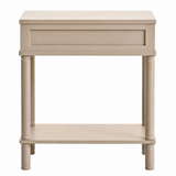 Classic John One Drawer Reed Detail Taupe Wood Side Table