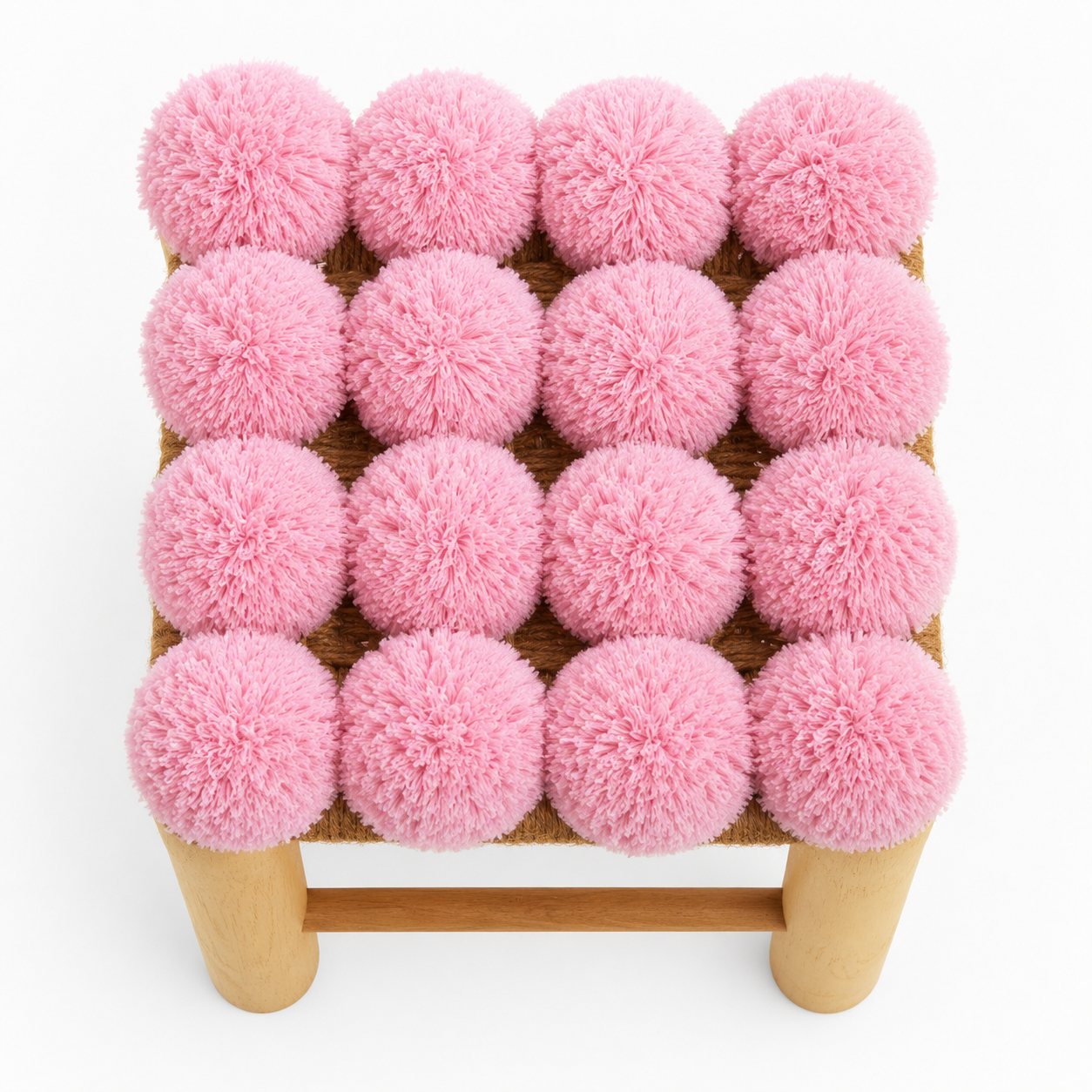 Eva Pink Pom Pom Stool