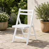 Nehemiah White Wood Folding Chair