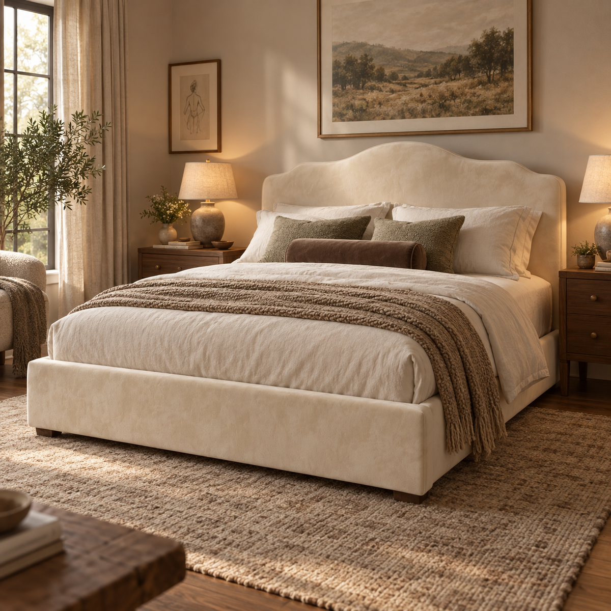Salome Elegant Soft Upholstered Cloud Teddy Bed