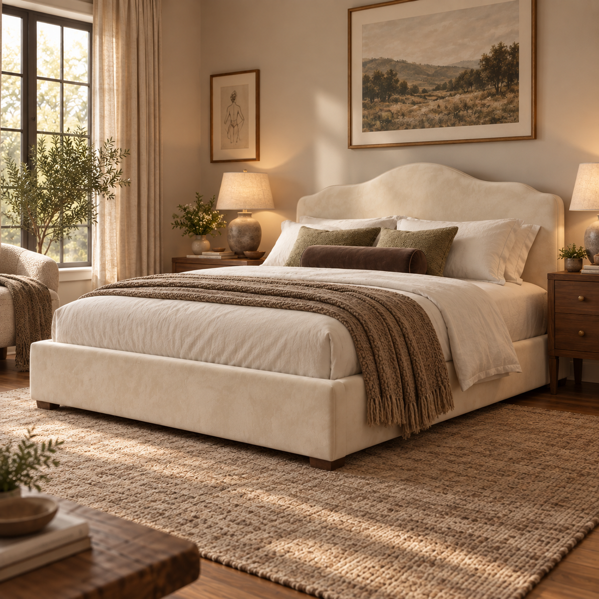 Salome Elegant Soft Upholstered Cloud Teddy Bed