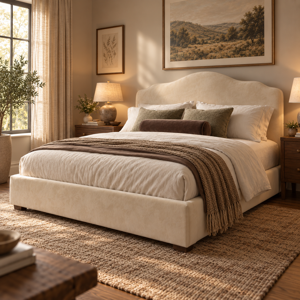 Salome Elegant Soft Upholstered Cloud Teddy Bed