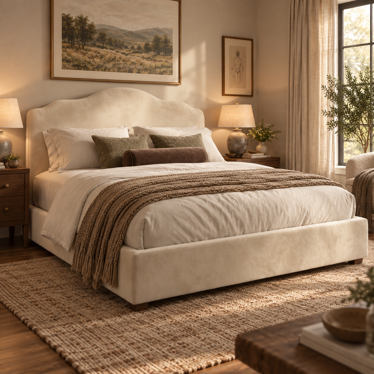 Salome Elegant Soft Upholstered Cloud Teddy Bed