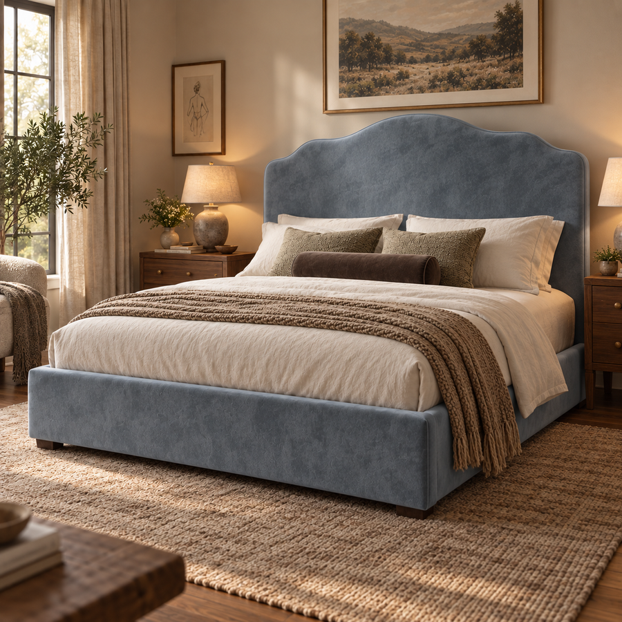 Salome Elegant Soft Upholstered Cloud Teddy Bed