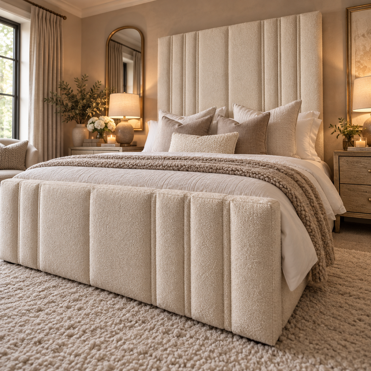 Rhianna Mirage Panel Upholstered Bed