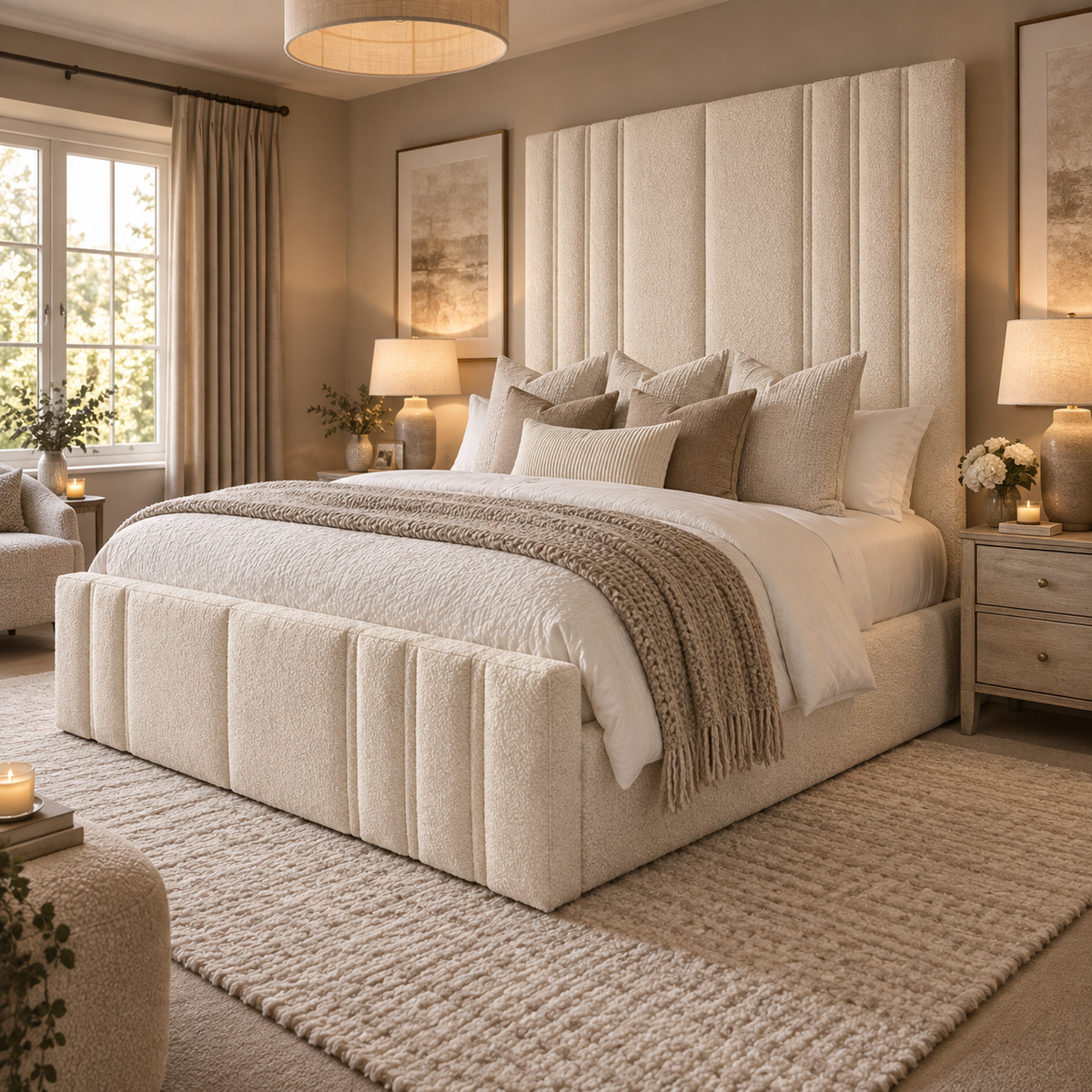 Rhianna Mirage Panel Upholstered Bed