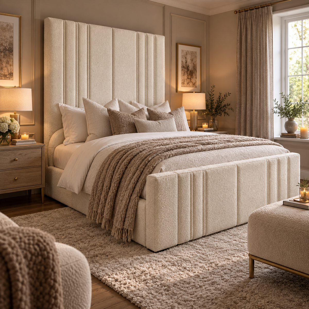 Rhianna Mirage Panel Upholstered Bed