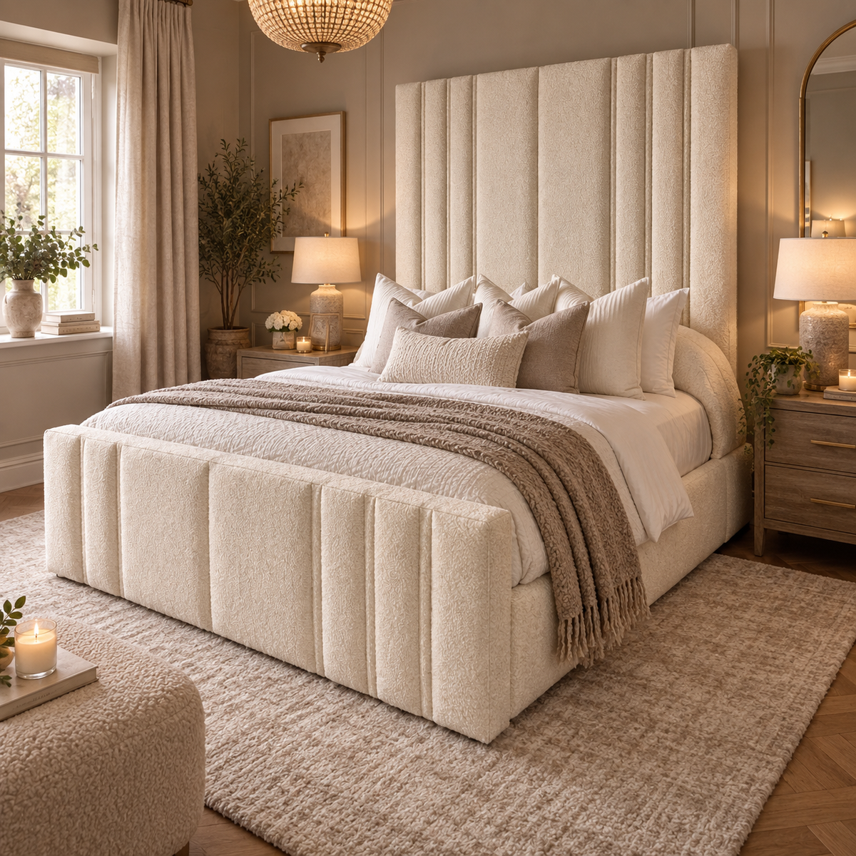 Rhianna Mirage Panel Upholstered Bed