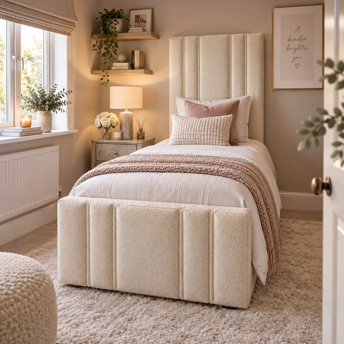 Rhianna Mirage Panel Upholstered Bed