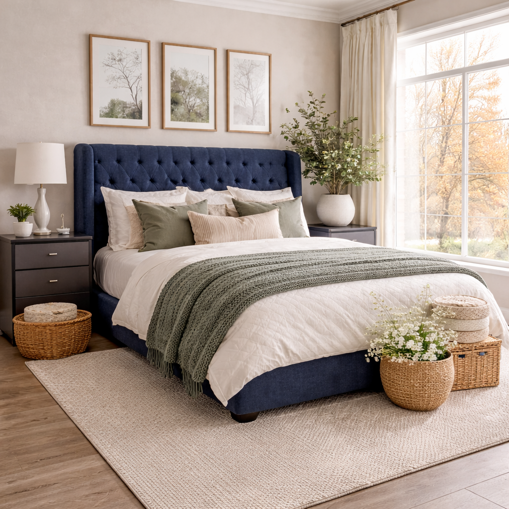 Rhianna Azalea Wingback Upholstered Bed