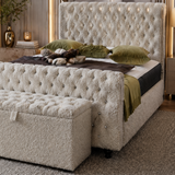 Nehemiah Modern Sleigh Chesterfield Headboard and Footboard