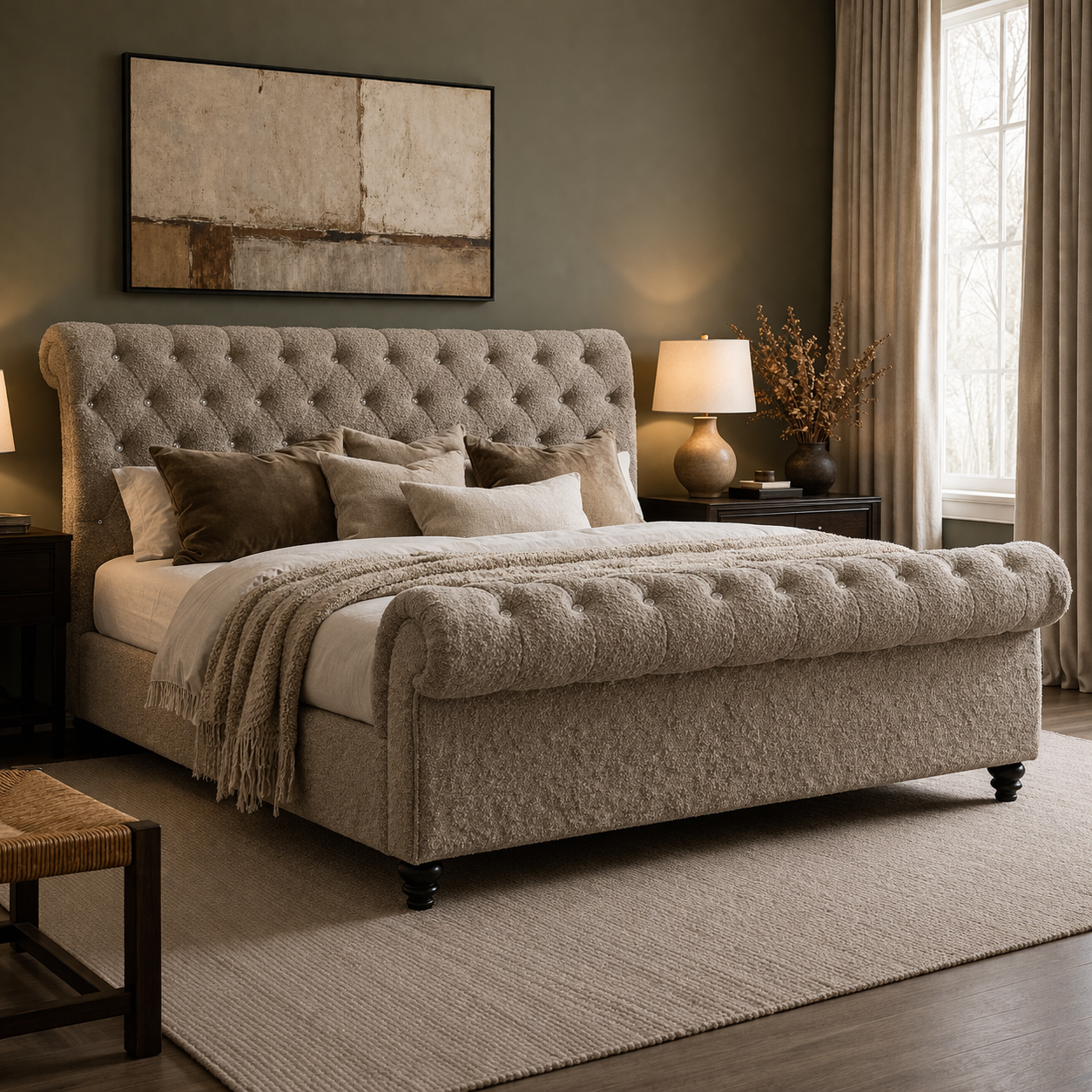 Andre Astoria Sleigh Chesterfield Bed