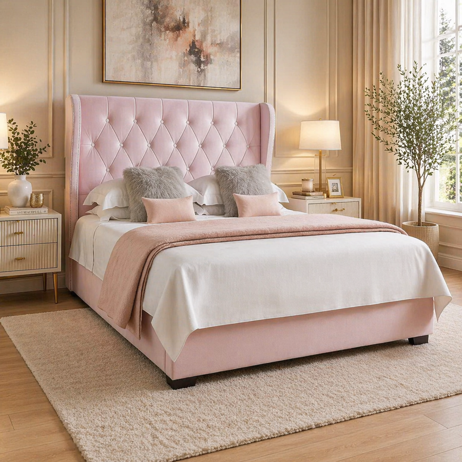 Rhianna Straight Circle Winged Headboard