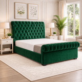 Andre Classic Sleigh Chesterfield Headboard and Footboard