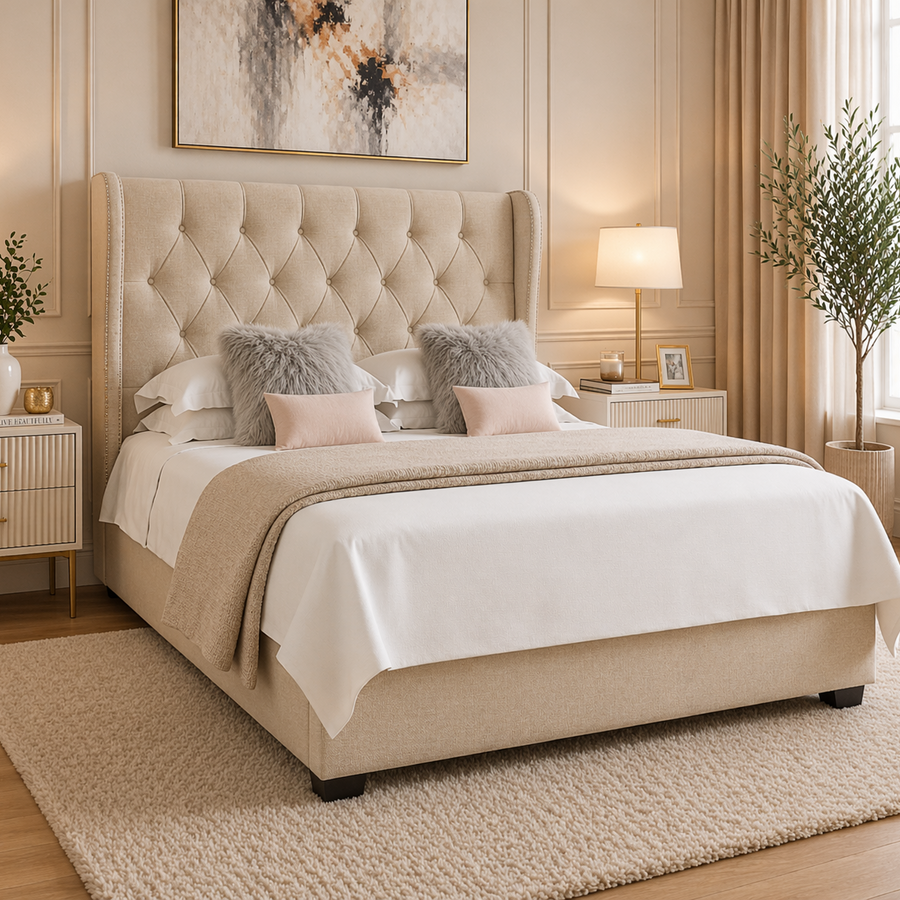 Rhianna Straight Circle Winged Headboard