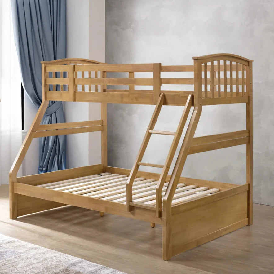 Oak Wood Three Sleeper Bunk Bed