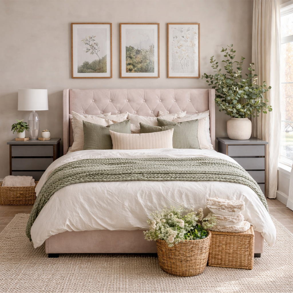 Rhianna Azalea Wingback Upholstered Bed