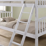 White Wooden Bunk Bed