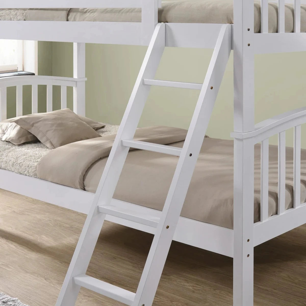 White Wooden Bunk Bed