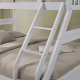 White Wooden Three Sleeper Bunk Bed