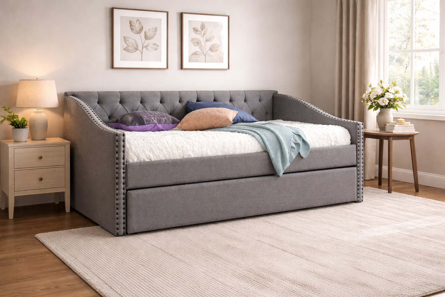 Grace Fabric Guest Bed Frame