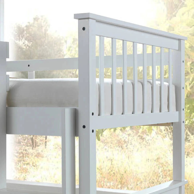 Lincoln White Wooden Bunk Bed