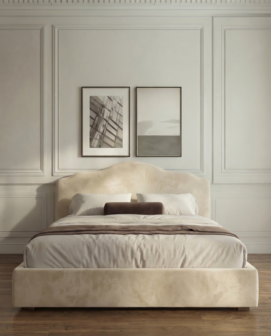 Salome Elegant Soft Upholstered Cloud Teddy Bed – British Furniture Shop 2026